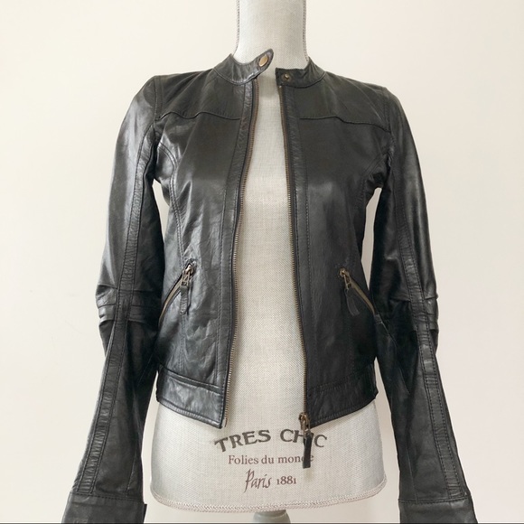Pull&Bear Jackets & Blazers - Pull and Bear real leather moto biker jacket